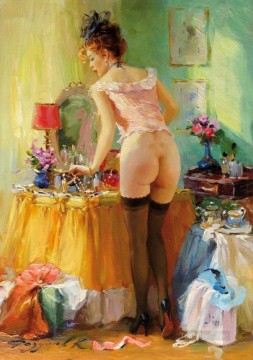 Pretty Lady KR 013 Impressionist nude Oil Paintings